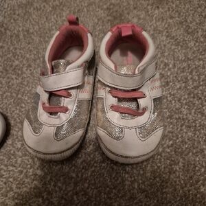 Baby Girl White and Silver Shoes